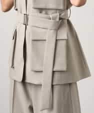 FMJGD05390 MICHEL KLEIN(ミッシェルクラン) [セットアップ対応]ツイードライク フィッシャーマンジレ ベージュ