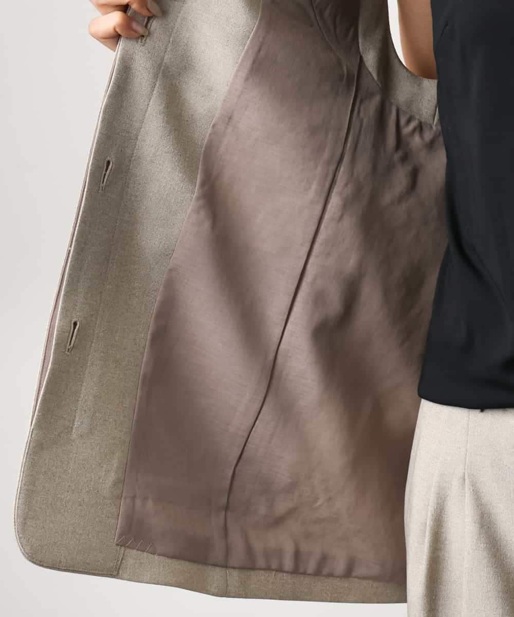 FMJGD05390 MICHEL KLEIN(ミッシェルクラン) [セットアップ対応]ツイードライク フィッシャーマンジレ ベージュ