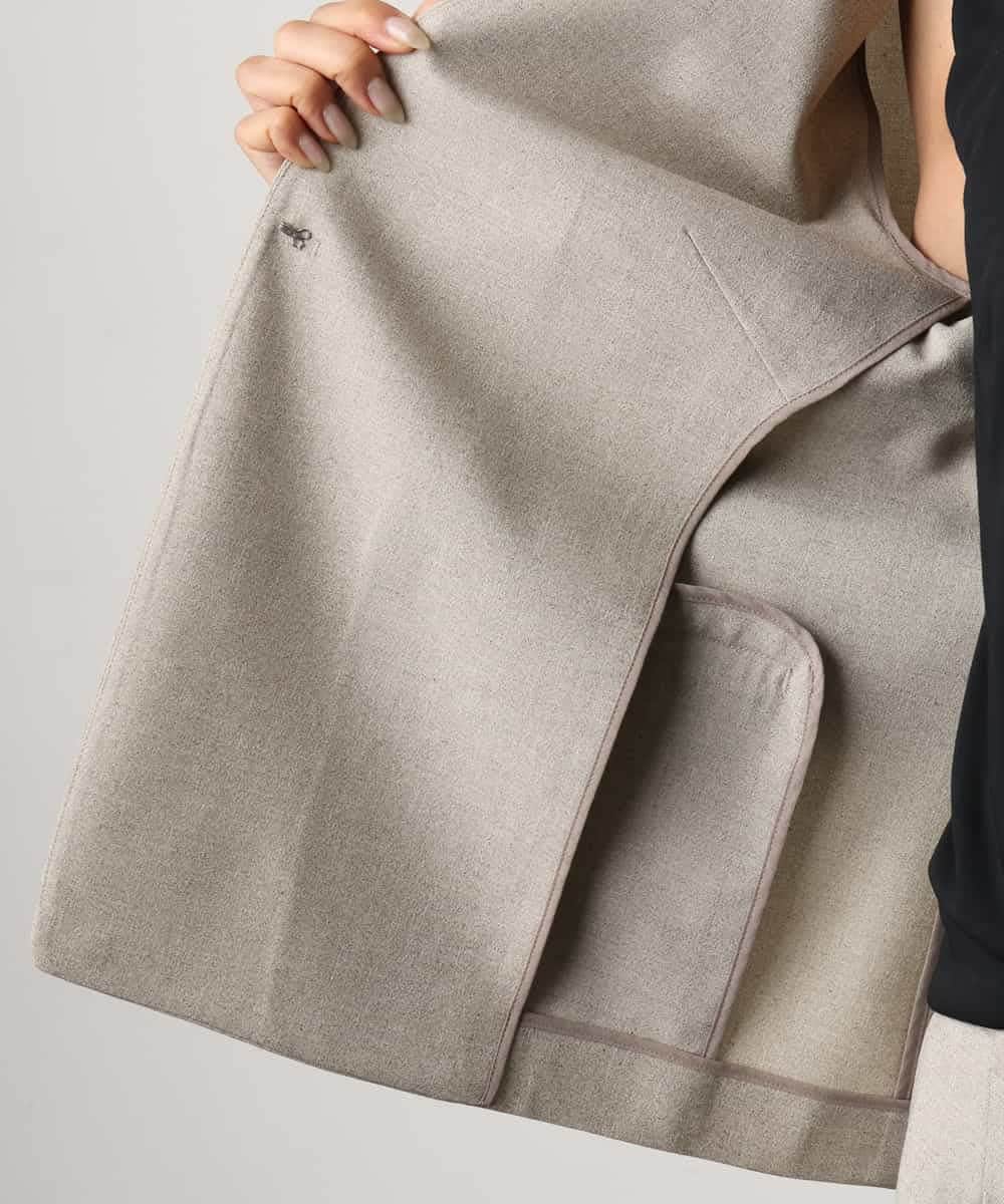 FMJGD05390 MICHEL KLEIN(ミッシェルクラン) [セットアップ対応]ツイードライク フィッシャーマンジレ ベージュ