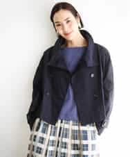 FMJGD09390 MICHEL KLEIN(ミッシェルクラン) スタンドカラーショートブルゾン ネイビー