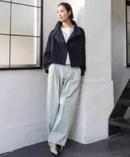 FMJGD09390 MICHEL KLEIN(ミッシェルクラン) スタンドカラーショートブルゾン ベージュ