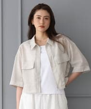 FMJGD11290 MICHEL KLEIN(ミッシェルクラン) シアーシャツブルゾン ベージュ