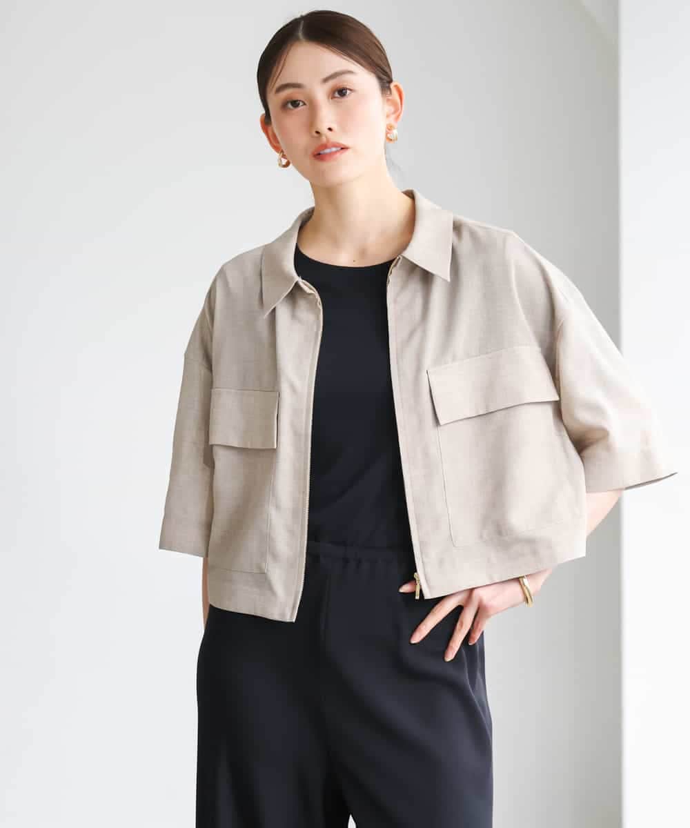 FMJGD11290 MICHEL KLEIN(ミッシェルクラン) シアーシャツブルゾン ベージュ