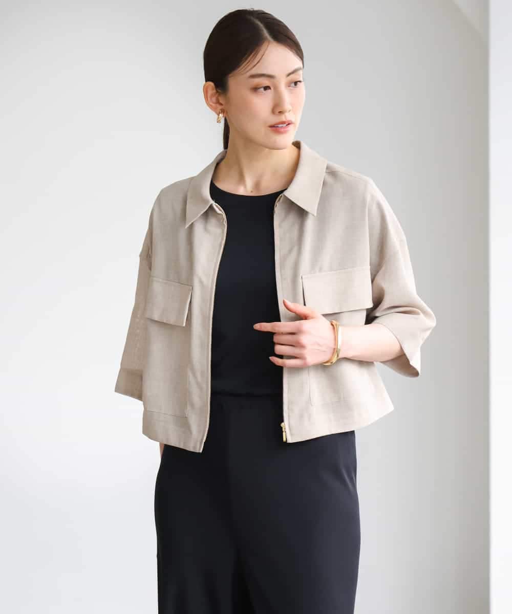 FMJGD11290 MICHEL KLEIN(ミッシェルクラン) シアーシャツブルゾン ベージュ