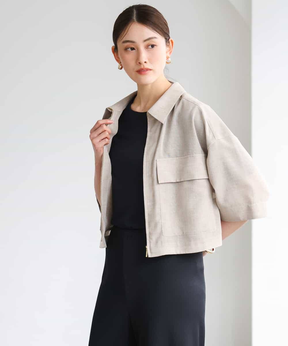 FMJGD11290 MICHEL KLEIN(ミッシェルクラン) シアーシャツブルゾン ベージュ