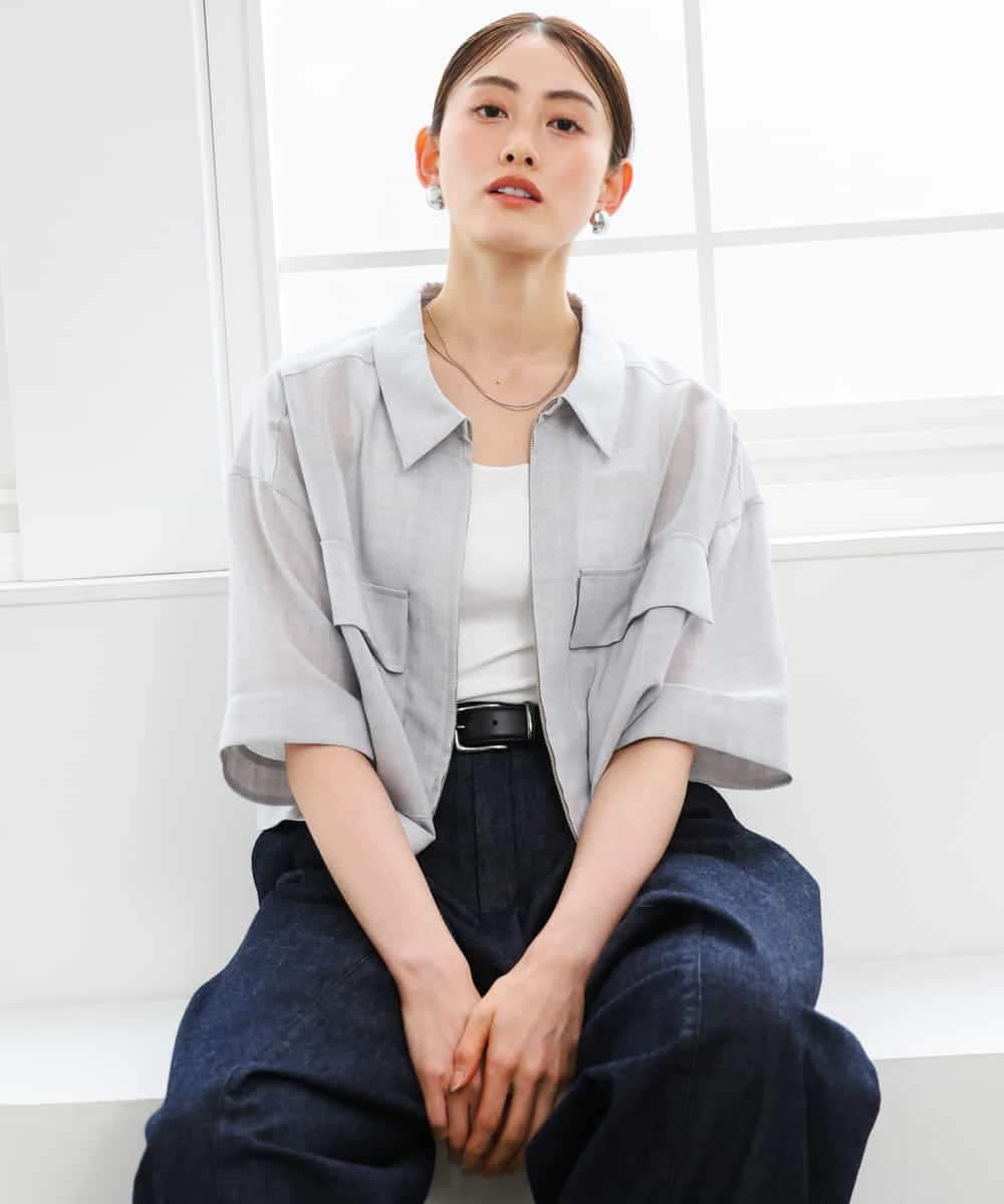 FMJGD11290 MICHEL KLEIN(ミッシェルクラン) シアーシャツブルゾン ベージュ