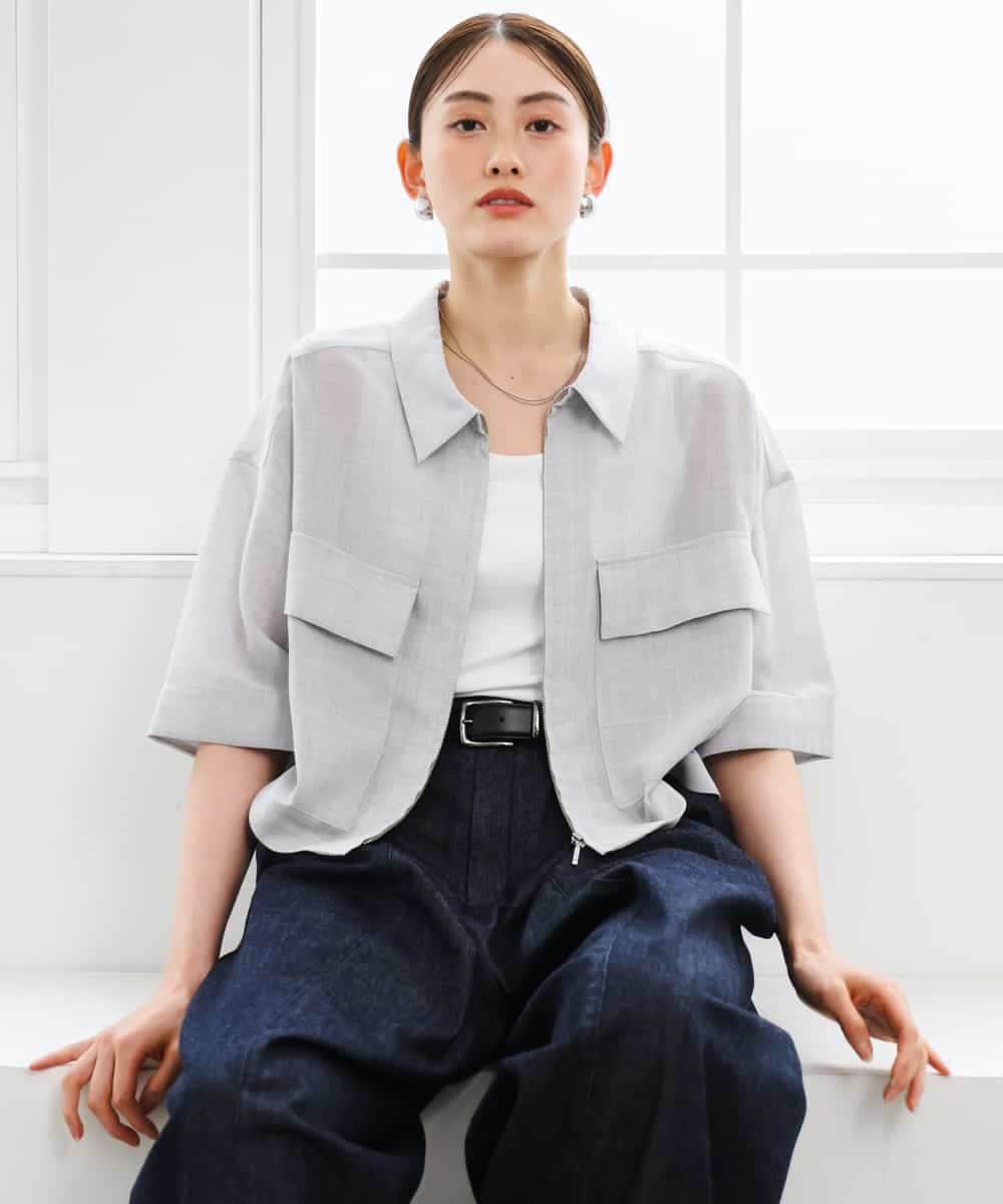 FMJGD11290 MICHEL KLEIN(ミッシェルクラン) シアーシャツブルゾン ベージュ