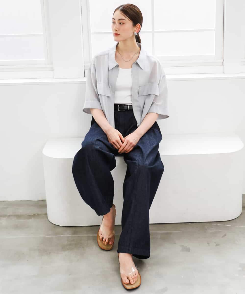 FMJGD11290 MICHEL KLEIN(ミッシェルクラン) シアーシャツブルゾン ベージュ
