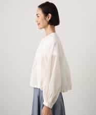 FMJGD12380 MICHEL KLEIN(ミッシェルクラン) ナイロンペーパー ノーカラーブルゾン ホワイト