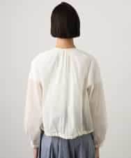 FMJGD12380 MICHEL KLEIN(ミッシェルクラン) ナイロンペーパー ノーカラーブルゾン ホワイト