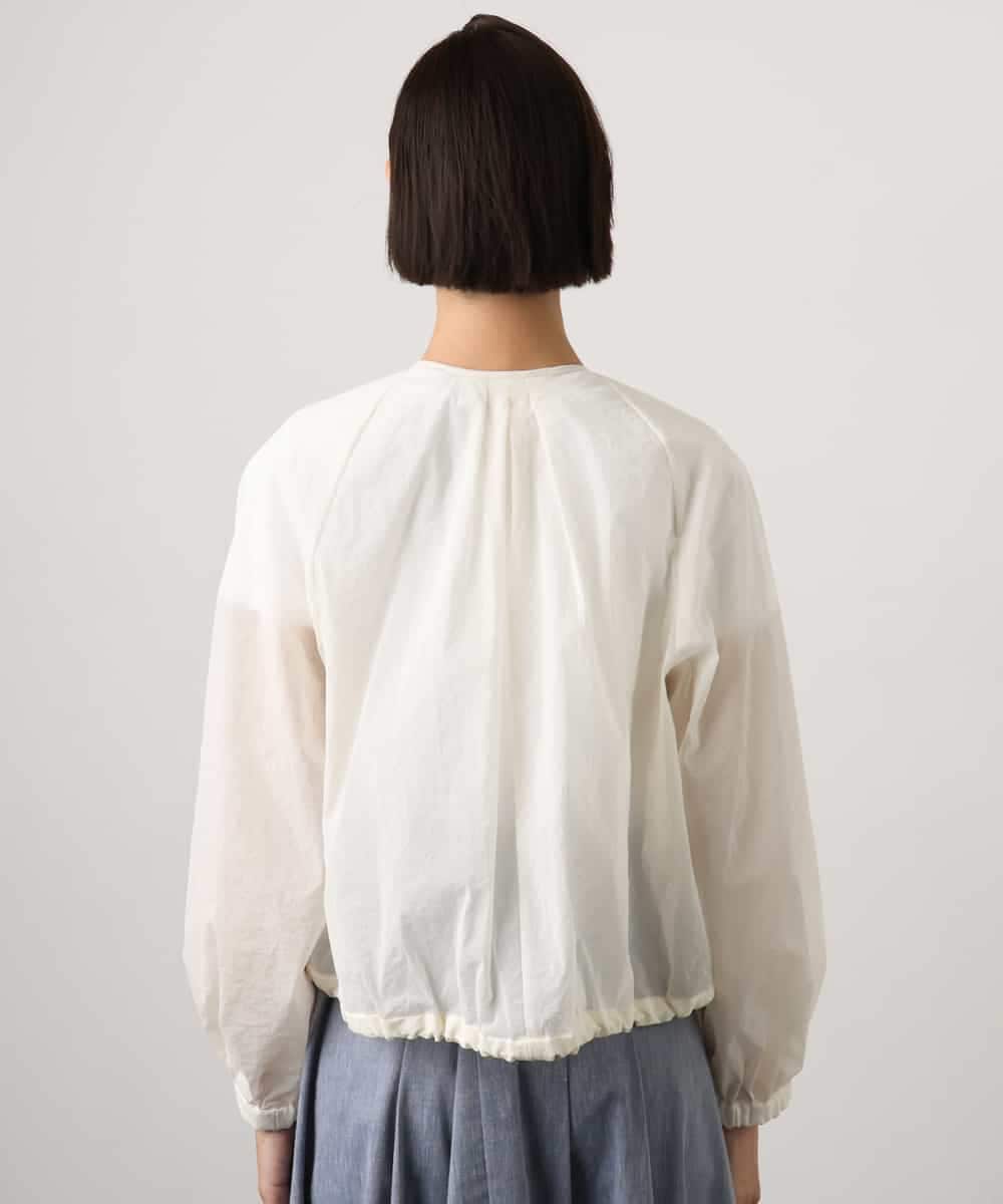 FMJGD12380 MICHEL KLEIN(ミッシェルクラン) ナイロンペーパー ノーカラーブルゾン ホワイト