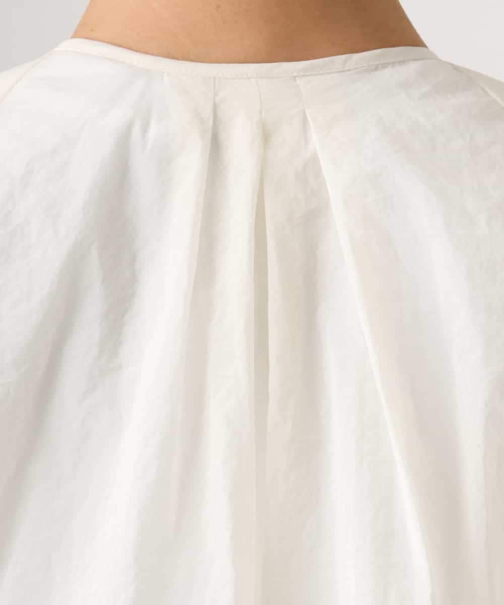 FMJGD12380 MICHEL KLEIN(ミッシェルクラン) ナイロンペーパー ノーカラーブルゾン ホワイト