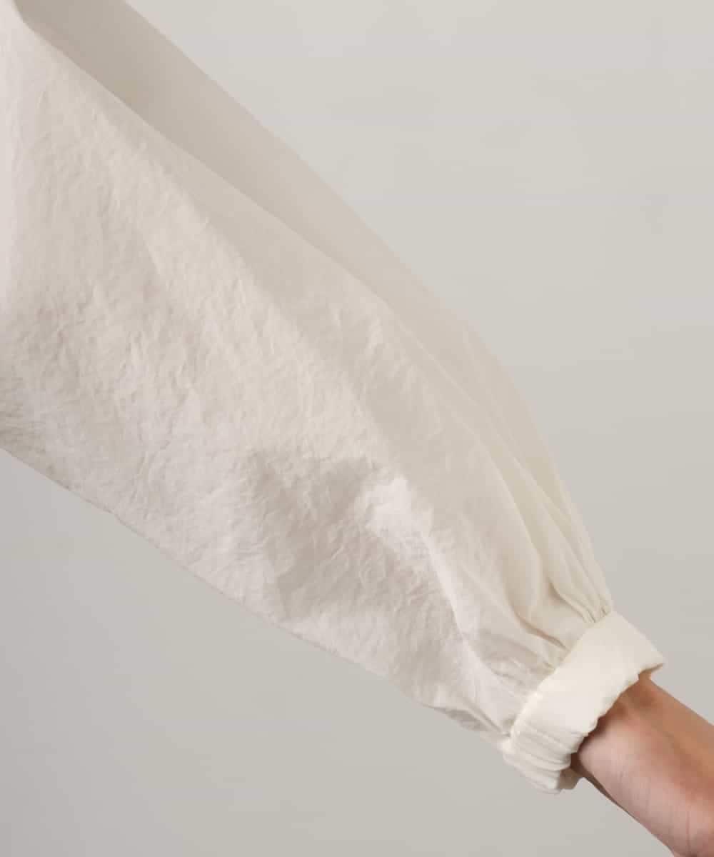 FMJGD12380 MICHEL KLEIN(ミッシェルクラン) ナイロンペーパー ノーカラーブルゾン ホワイト