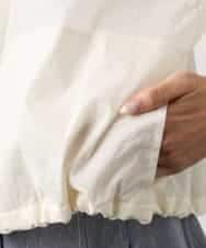 FMJGD12380 MICHEL KLEIN(ミッシェルクラン) ナイロンペーパー ノーカラーブルゾン ホワイト