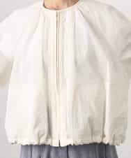 FMJGD12380 MICHEL KLEIN(ミッシェルクラン) ナイロンペーパー ノーカラーブルゾン ホワイト