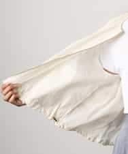 FMJGD12380 MICHEL KLEIN(ミッシェルクラン) ナイロンペーパー ノーカラーブルゾン ホワイト