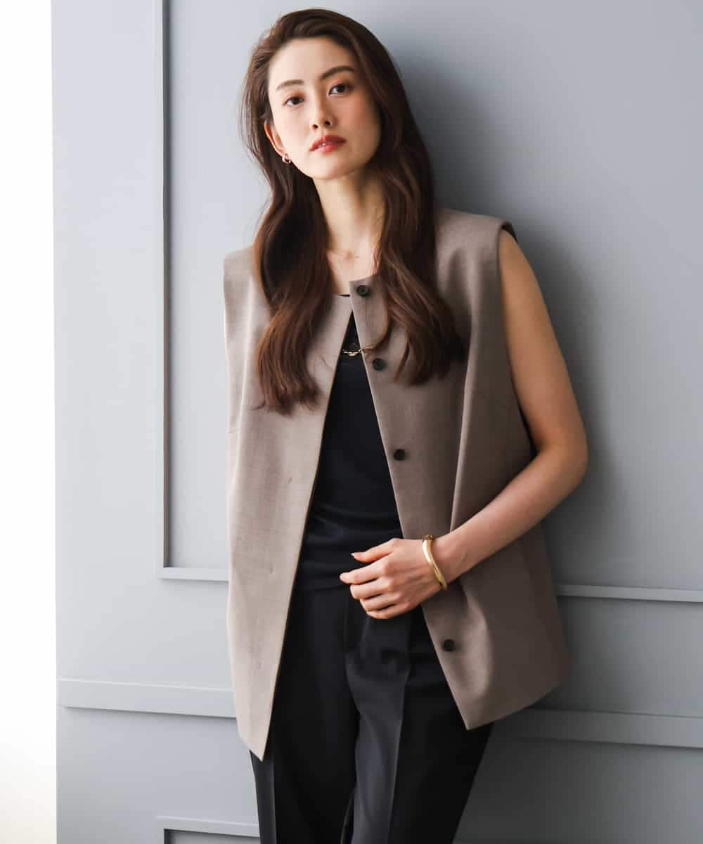 FMJGD13330 MICHEL KLEIN(ミッシェルクラン) [セットアップ対応]ノーカラージレ ブラック