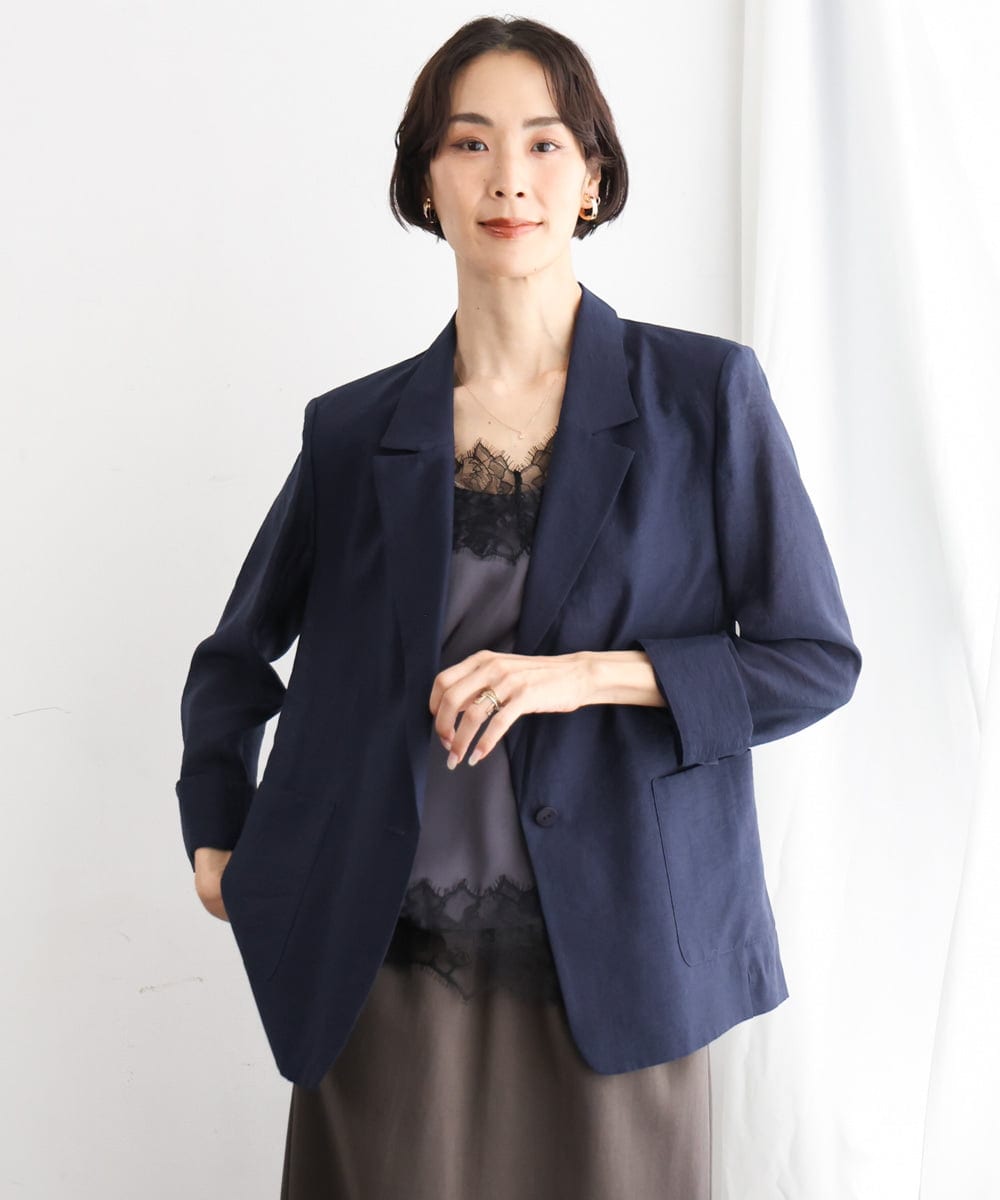 FMJGD21330 MICHEL KLEIN(ミッシェルクラン) リラクシーテーラードジャケット ブラウン