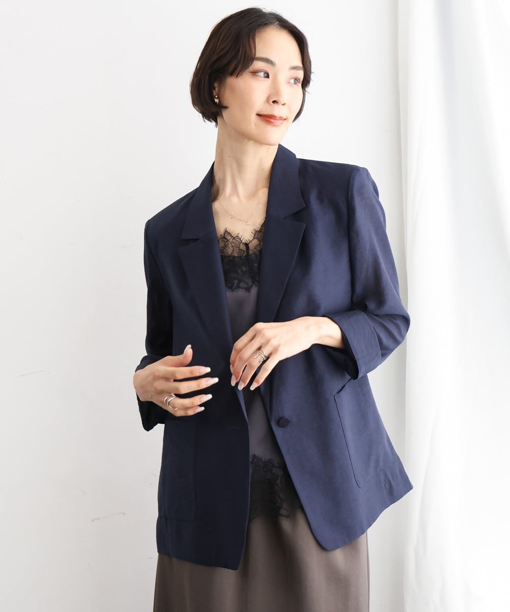FMJGD21330 MICHEL KLEIN(ミッシェルクラン) リラクシーテーラードジャケット ブラウン