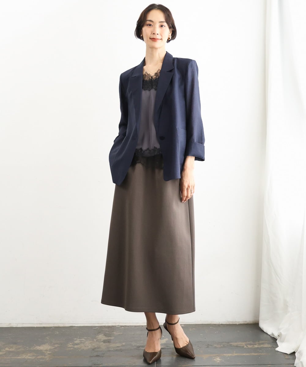 FMJGD21330 MICHEL KLEIN(ミッシェルクラン) リラクシーテーラードジャケット ブラウン