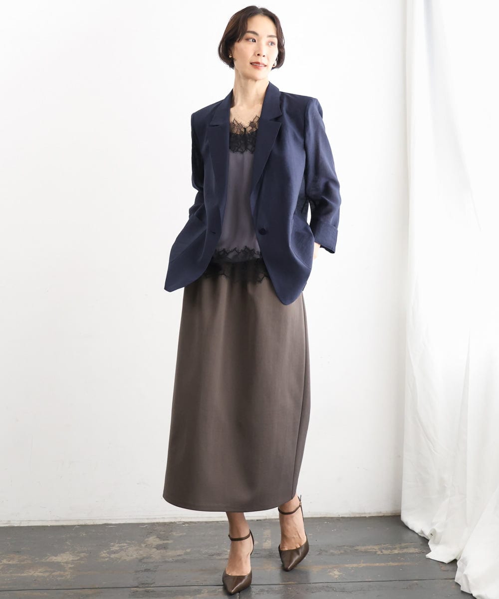 FMJGD21330 MICHEL KLEIN(ミッシェルクラン) リラクシーテーラードジャケット ブラウン