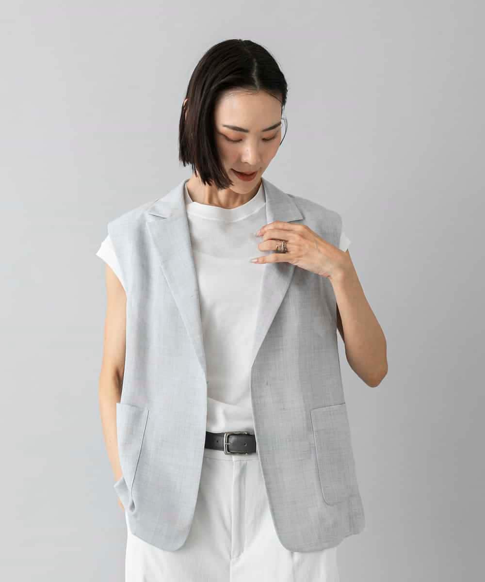 FMJGD23340 MICHEL KLEIN(ミッシェルクラン) リネンライクジレ ベージュ