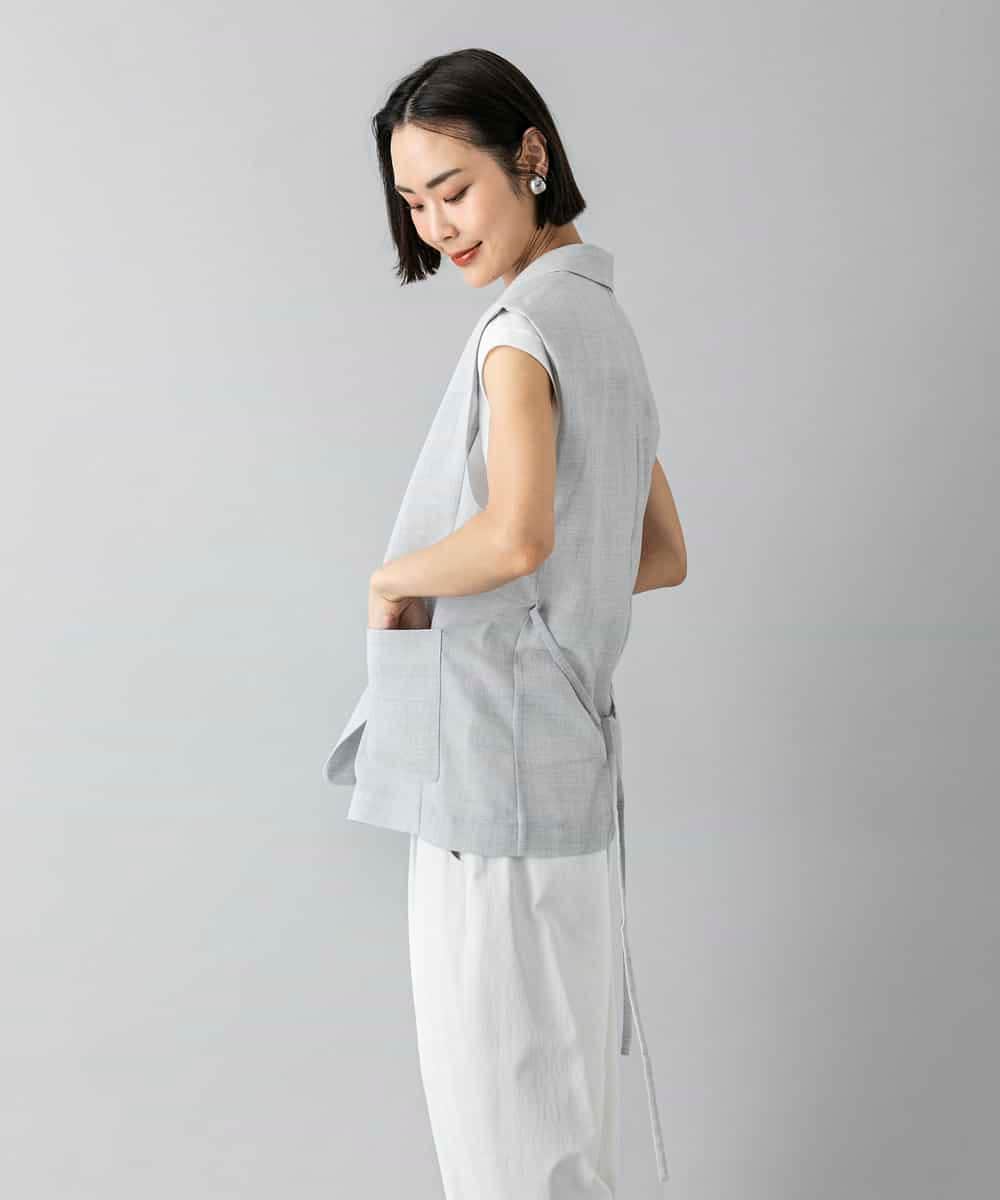 FMJGD23340 MICHEL KLEIN(ミッシェルクラン) リネンライクジレ ベージュ