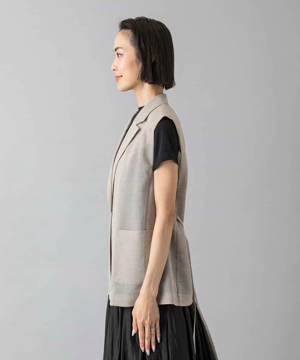 FMJGD23340 MICHEL KLEIN(ミッシェルクラン) リネンライクジレ ベージュ