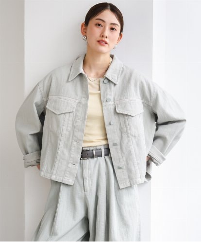 FMJGE01490 MICHEL KLEIN [セットアップ対応]デニムダブルポケットブルゾン