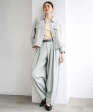 FMJGE01490 MICHEL KLEIN(ミッシェルクラン) [セットアップ対応]デニムダブルポケットブルゾン ライトグレー