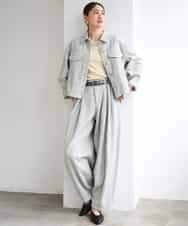 FMJGE01490 MICHEL KLEIN(ミッシェルクラン) [セットアップ対応]デニムダブルポケットブルゾン ライトグレー