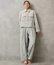 FMJGE01490 MICHEL KLEIN(ミッシェルクラン) [セットアップ対応]デニムダブルポケットブルゾン ライトグレー