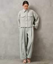 FMJGE01490 MICHEL KLEIN(ミッシェルクラン) [セットアップ対応]デニムダブルポケットブルゾン ライトグレー