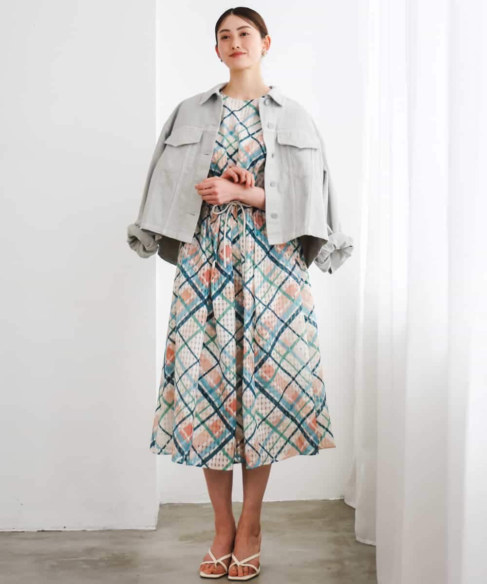 FMJGE01490 MICHEL KLEIN(ミッシェルクラン) [セットアップ対応]デニムダブルポケットブルゾン ライトグレー