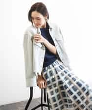 FMJGE01490 MICHEL KLEIN(ミッシェルクラン) [セットアップ対応]デニムダブルポケットブルゾン ライトグレー