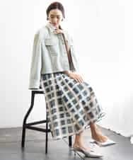 FMJGE01490 MICHEL KLEIN(ミッシェルクラン) [セットアップ対応]デニムダブルポケットブルゾン ライトグレー