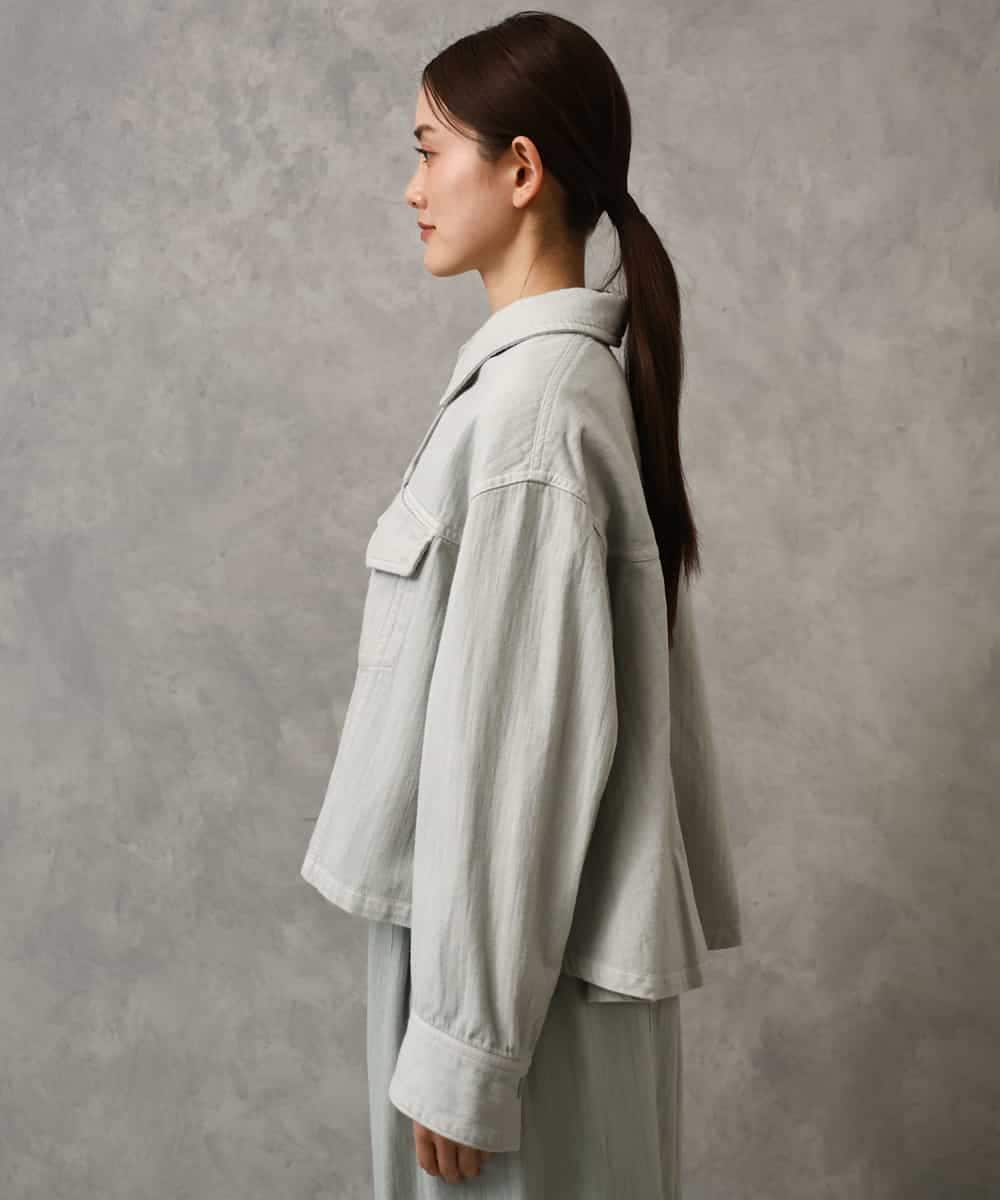 FMJGE01490 MICHEL KLEIN(ミッシェルクラン) [セットアップ対応]デニムダブルポケットブルゾン ライトグレー