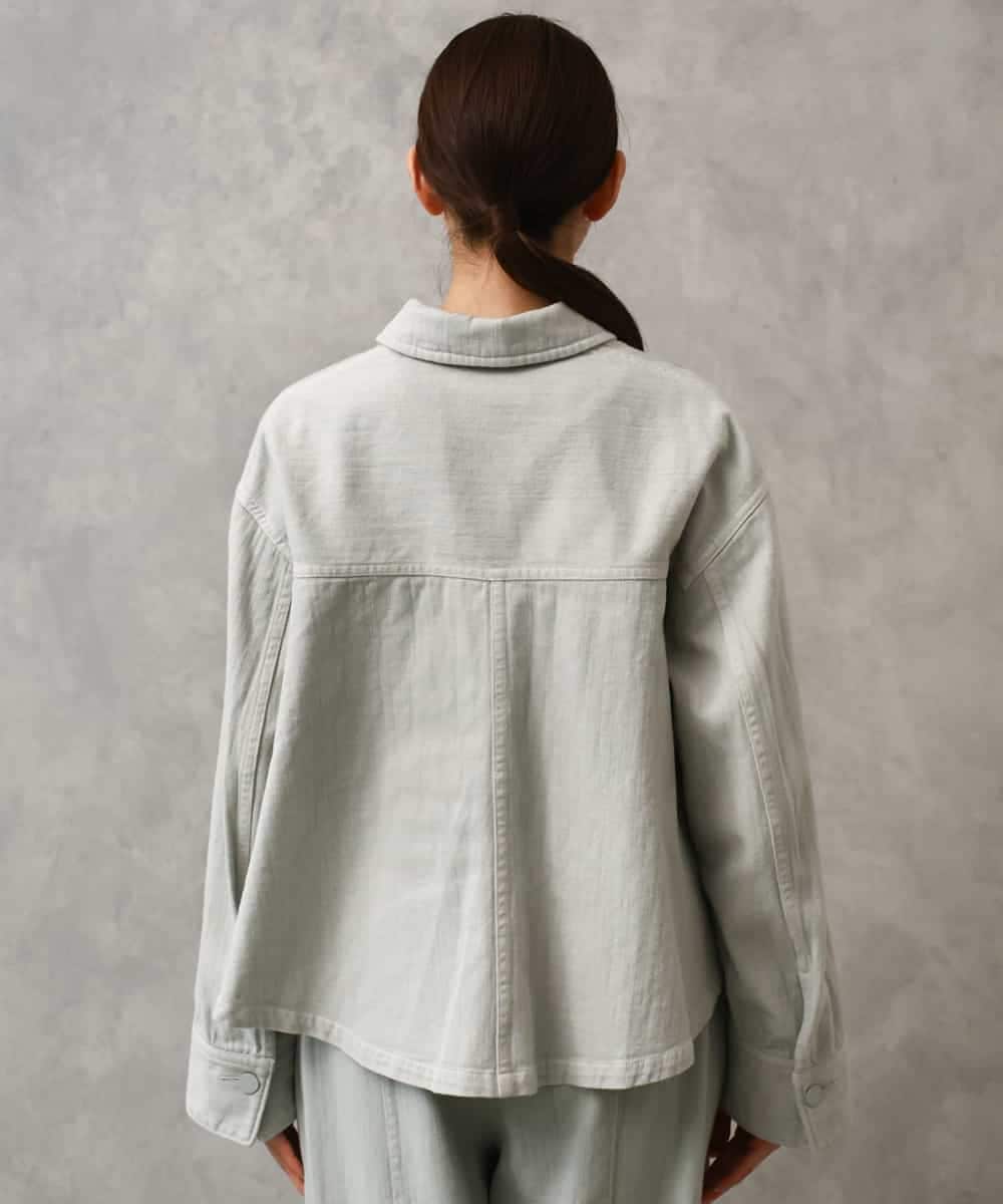 FMJGE01490 MICHEL KLEIN(ミッシェルクラン) [セットアップ対応]デニムダブルポケットブルゾン ライトグレー