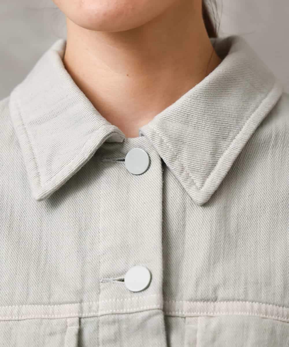 FMJGE01490 MICHEL KLEIN(ミッシェルクラン) [セットアップ対応]デニムダブルポケットブルゾン ライトグレー