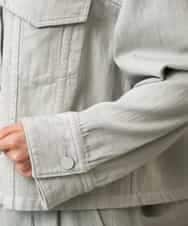 FMJGE01490 MICHEL KLEIN(ミッシェルクラン) [セットアップ対応]デニムダブルポケットブルゾン ライトグレー