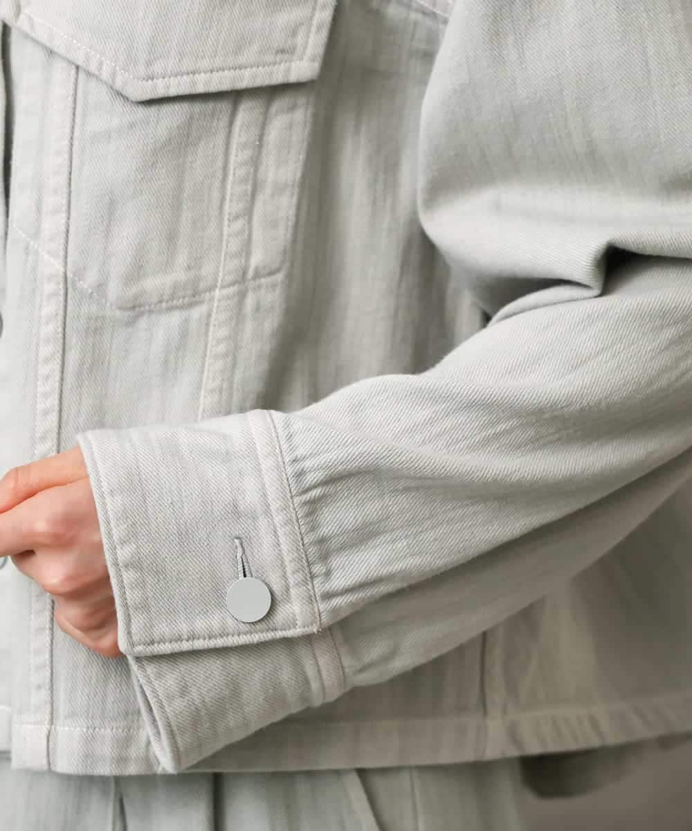 FMJGE01490 MICHEL KLEIN(ミッシェルクラン) [セットアップ対応]デニムダブルポケットブルゾン ライトグレー