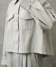 FMJGE01490 MICHEL KLEIN(ミッシェルクラン) [セットアップ対応]デニムダブルポケットブルゾン ライトグレー