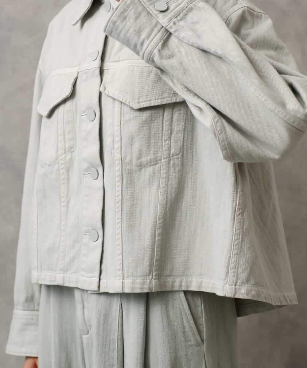 FMJGE01490 MICHEL KLEIN(ミッシェルクラン) [セットアップ対応]デニムダブルポケットブルゾン ライトグレー