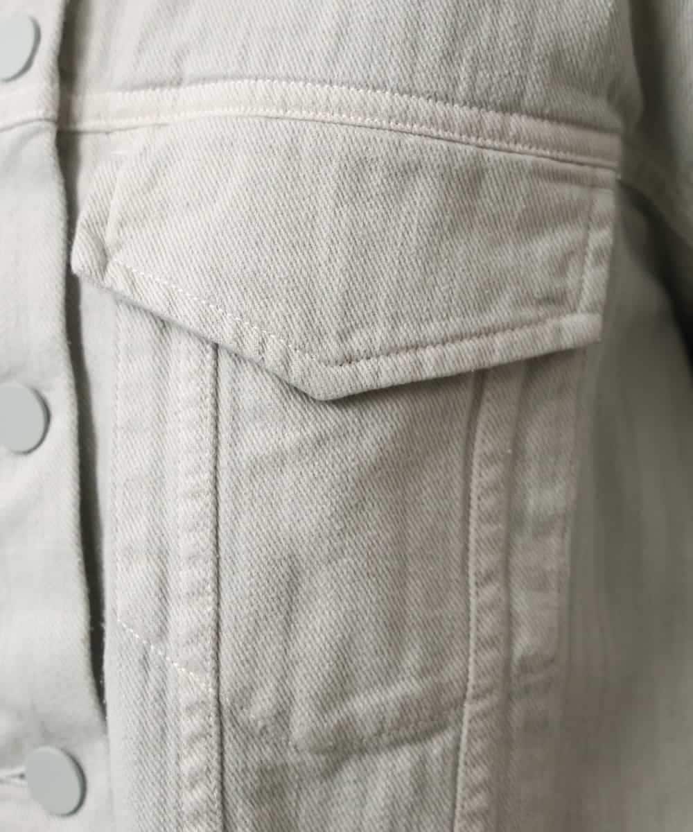 FMJGE01490 MICHEL KLEIN(ミッシェルクラン) [セットアップ対応]デニムダブルポケットブルゾン ライトグレー