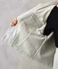 FMJGE01490 MICHEL KLEIN(ミッシェルクラン) [セットアップ対応]デニムダブルポケットブルゾン ライトグレー