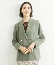 FMJGS27330 MICHEL KLEIN(ミッシェルクラン) [セットアップ対応]アイアスストレッチダブルブレストジャケット(背抜き) カーキ(36)