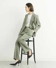 FMJGS27330 MICHEL KLEIN(ミッシェルクラン) [セットアップ対応]アイアスストレッチダブルブレストジャケット(背抜き) カーキ(36)