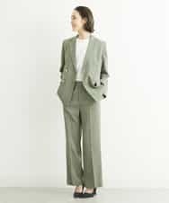 FMJGS27330 MICHEL KLEIN(ミッシェルクラン) [セットアップ対応]アイアスストレッチダブルブレストジャケット(背抜き) カーキ(36)