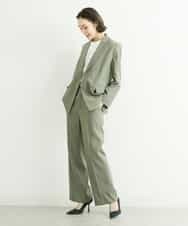 FMJGS27330 MICHEL KLEIN(ミッシェルクラン) [セットアップ対応]アイアスストレッチダブルブレストジャケット(背抜き) カーキ(36)