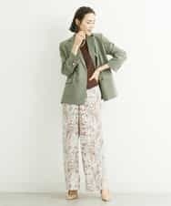 FMJGS27330 MICHEL KLEIN(ミッシェルクラン) [セットアップ対応]アイアスストレッチダブルブレストジャケット(背抜き) カーキ(36)